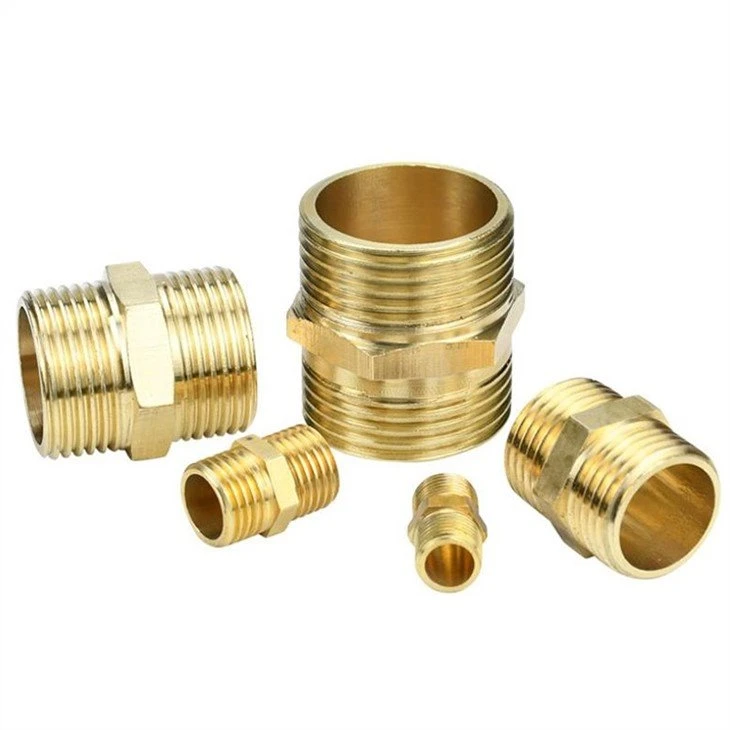 Brass double male hose connector-1